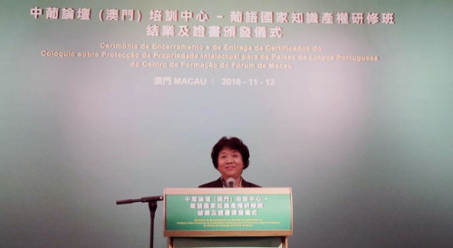 The Vice-Rector of the City University of Macau, Professor Kong Fan Qing, delivers speech