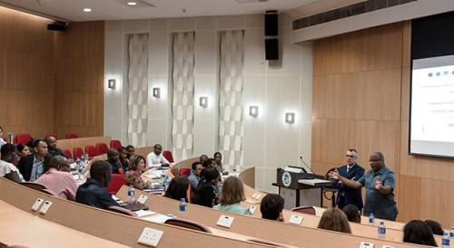 Workshop programme participants during a lecture