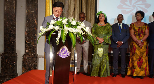 Deputy Secretary-General of Forum Macao, Mr Ding Tian, delivers his speech