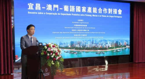 Forum Macao Deputy Secretary-General Mr Ding Tian delivers a speech