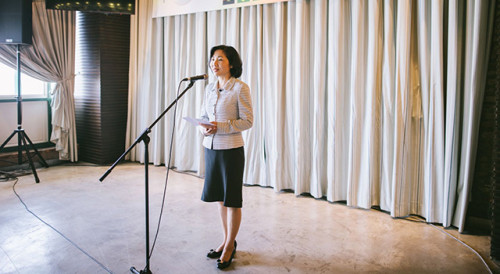 The Secretary-General of the Permanent Secretariat of Forum Macao, Ms Xu Yingzhen, delivers speech