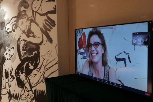  Artist Ana Jacinto Nunes delivers presentation via videoconference