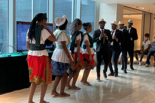 Artists introduce the traditional Ússua dance