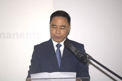 Secretário-Geral Ji Xianzheng a proferir palavras de boas-vindas