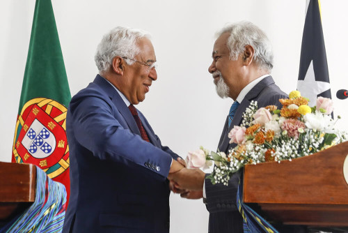 Primeiro-Ministro de Portugal, António Costa com o Primeiro-Ministro de Timor-Leste Xanana Gusmão